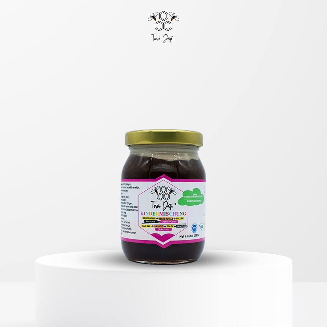 Çocuklar İçin Arı Sütü + Bal + Polen + Propolis Karışımı (Kindermischung) -225 gr
