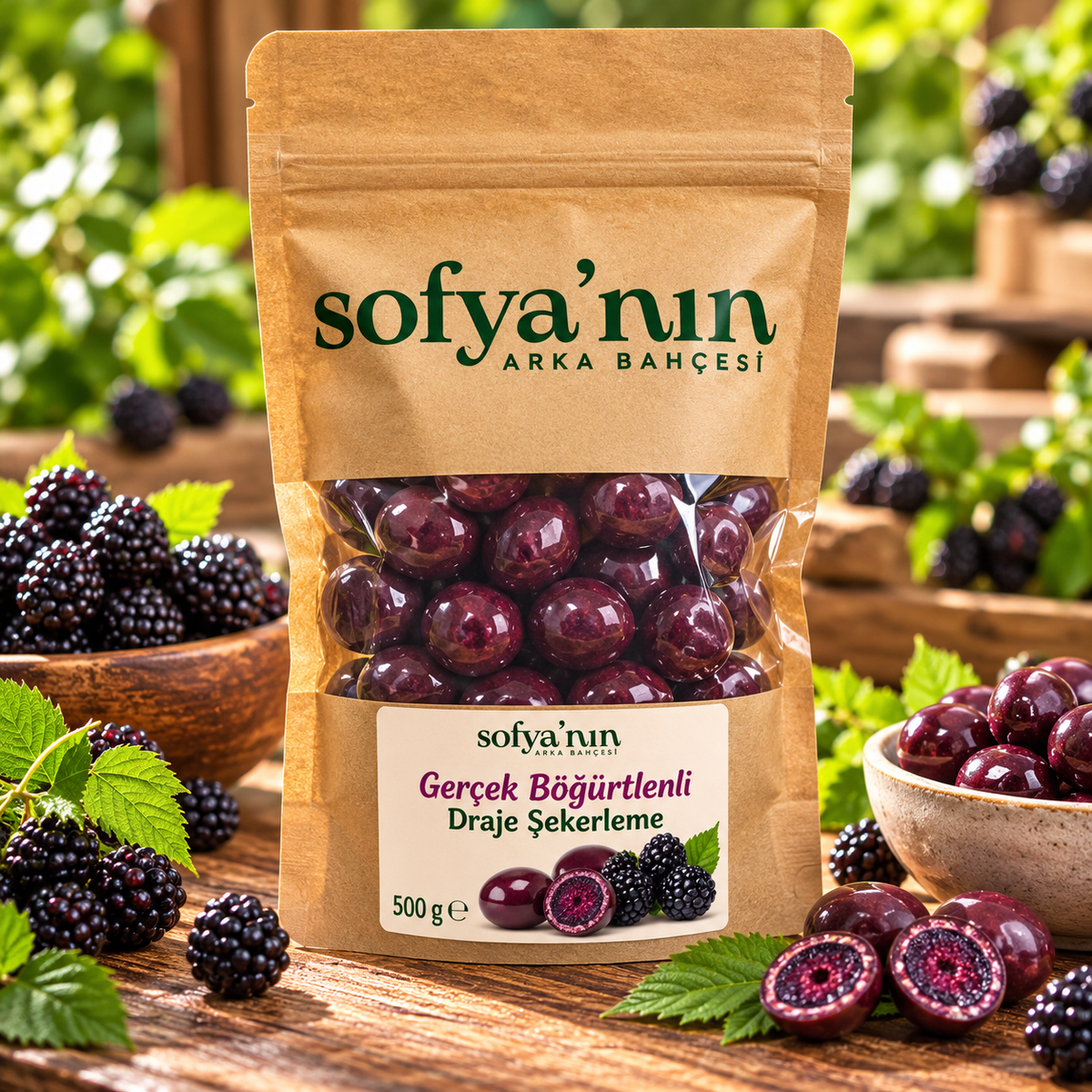 Gerçek Böğürtlenli Draje Şekerleme – 500 g