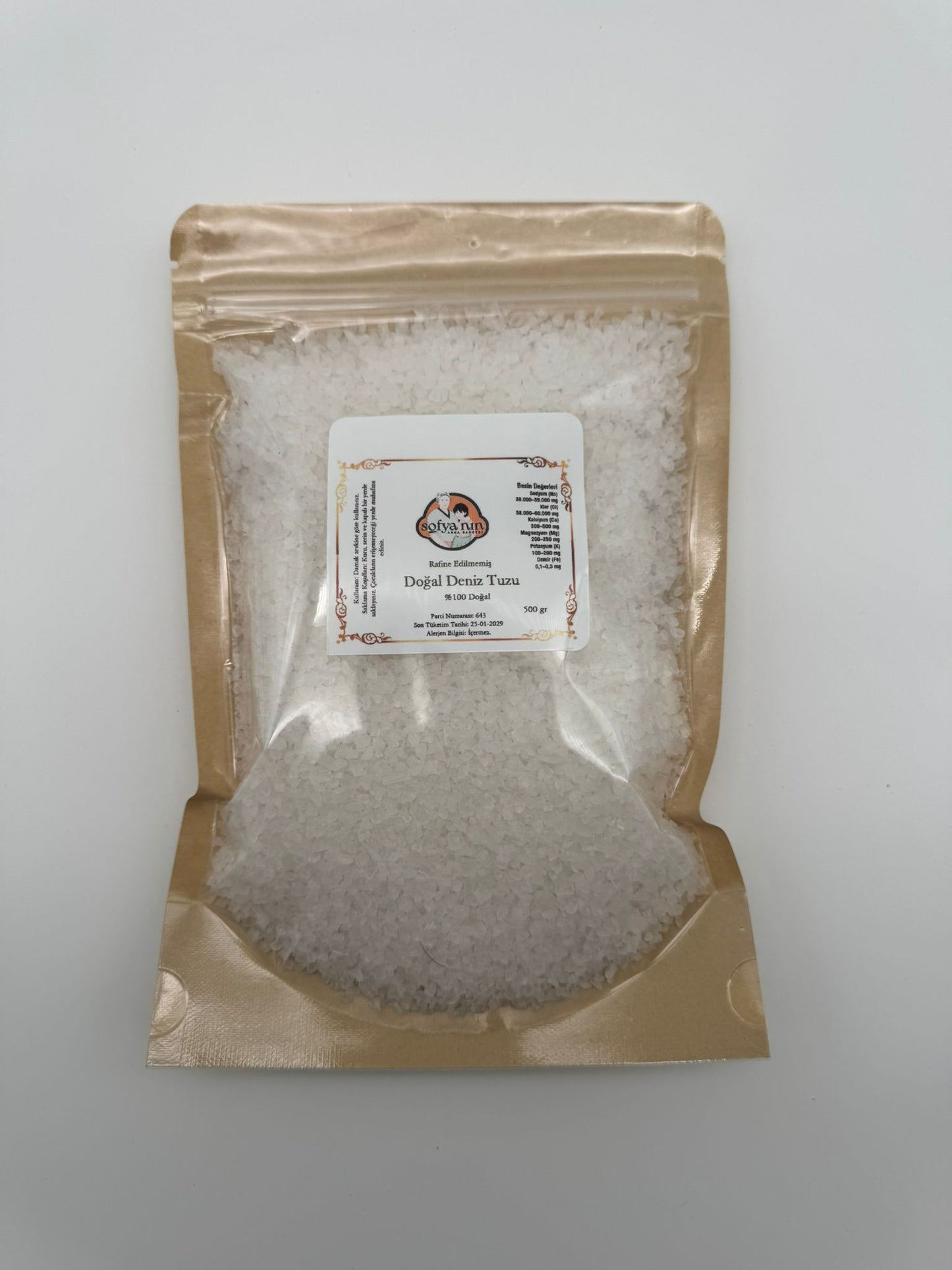 Rafine Edilmemiş Doğal Deniz Tuzu (500 gr)