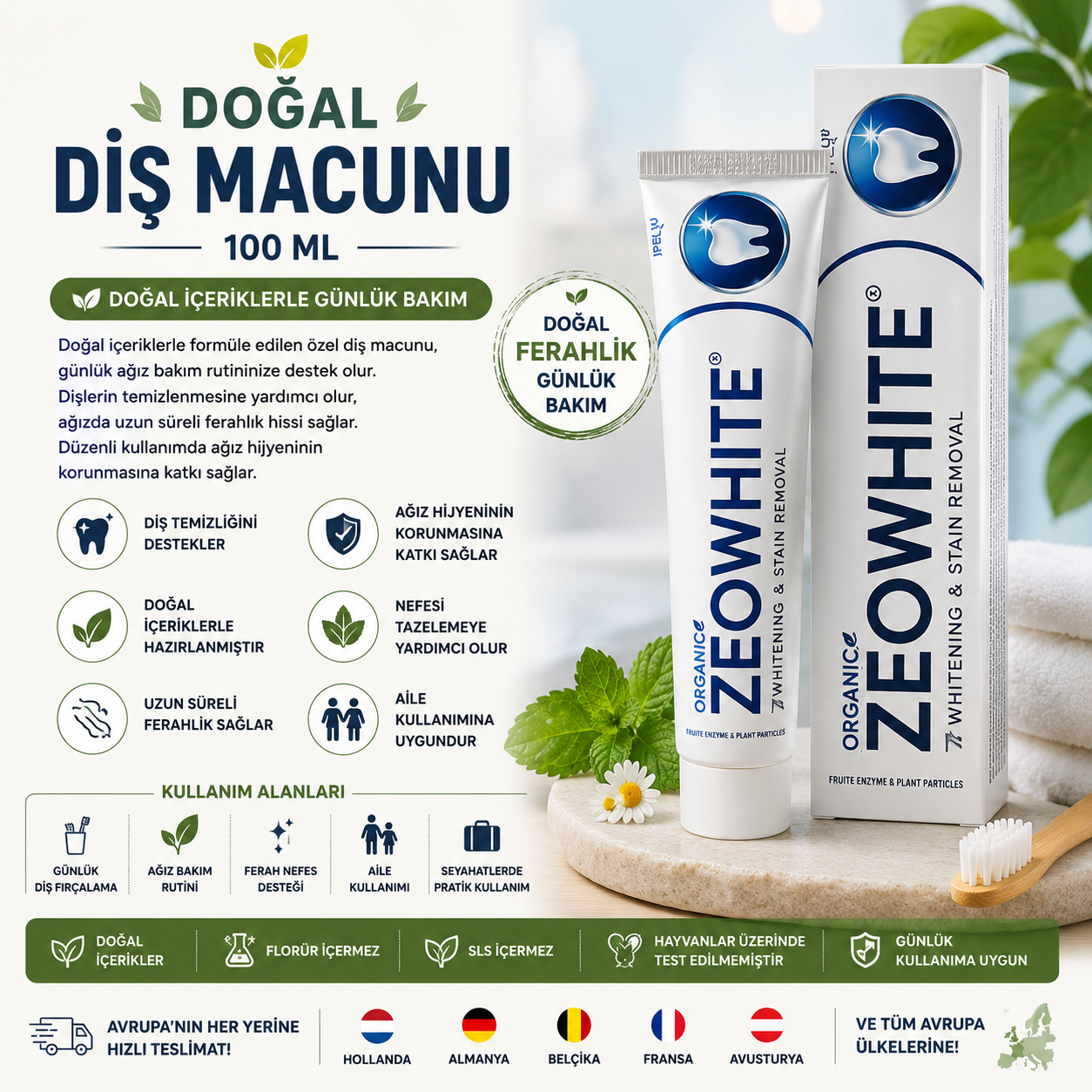 Doğal Diş Macunu 100 ML
