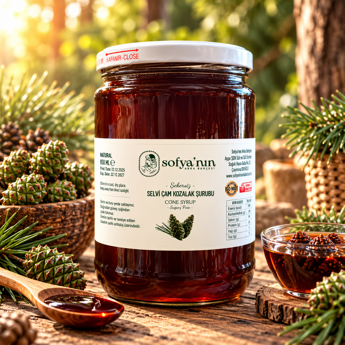 Selvi Çam Kozalak Şurubu – 860 ml (İlave Şekersiz)