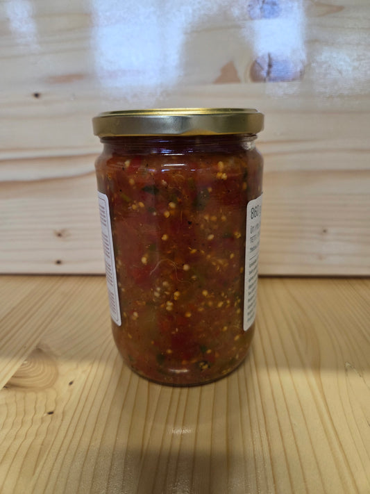 Doğranmış Patlıcan Domates Biber Közlemesi