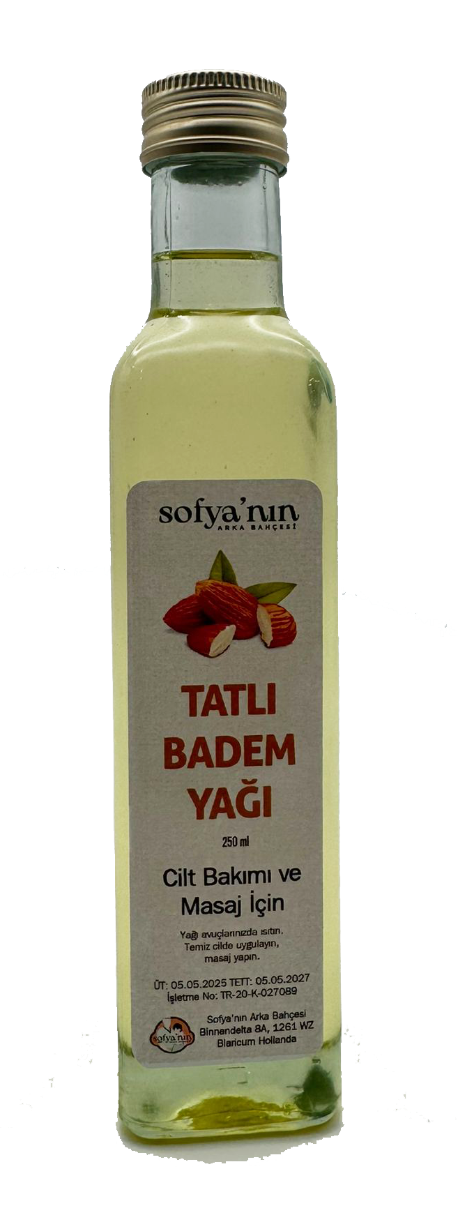 Tatlı Badem Yağı (250 ml) Cilt Bakımı ve Masaj İçin