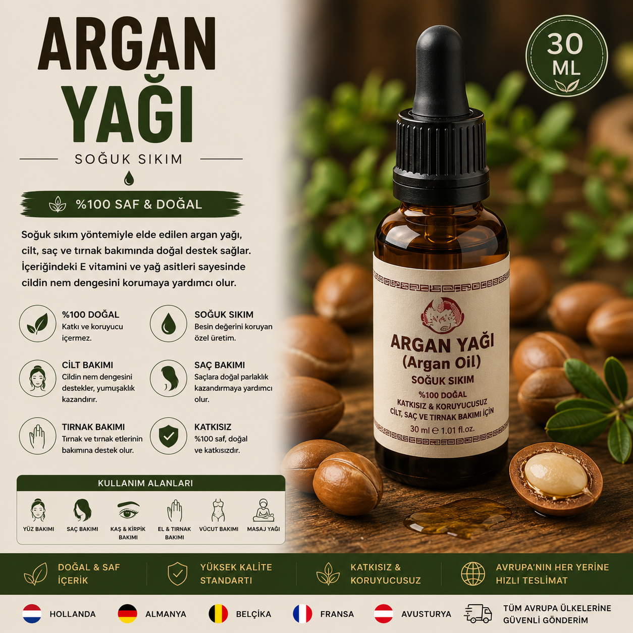 Argan Yağı (Soğuk Sıkım) - Bahar Festivali Ürünü