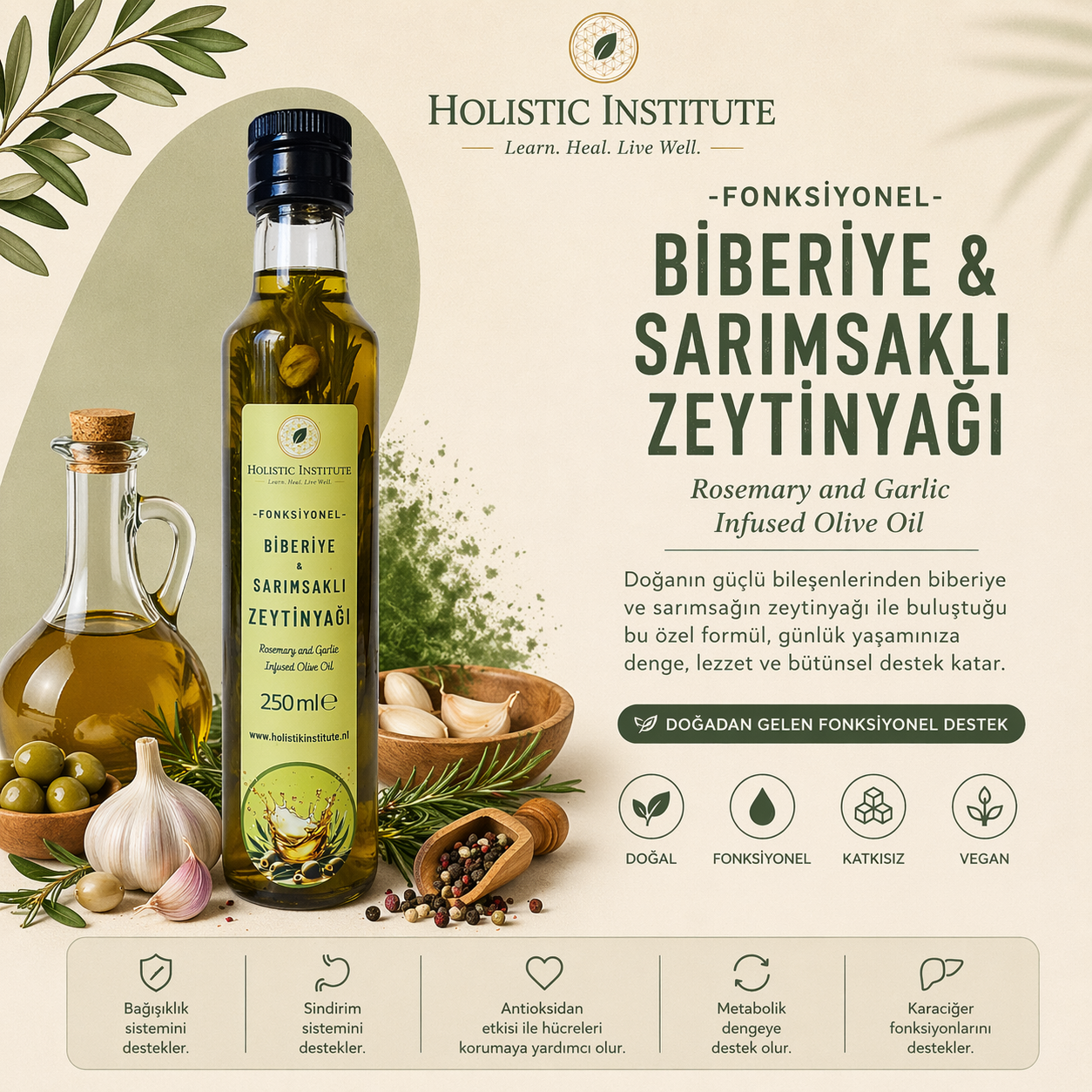 Biberiye ve Sarımsaklı Zeytinyağı