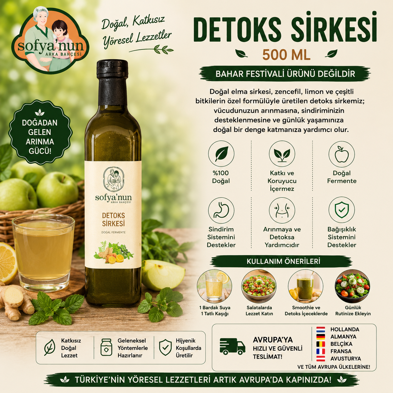 Detoks Sirkesi - 500 ml - Bahar Festivali Ürünü