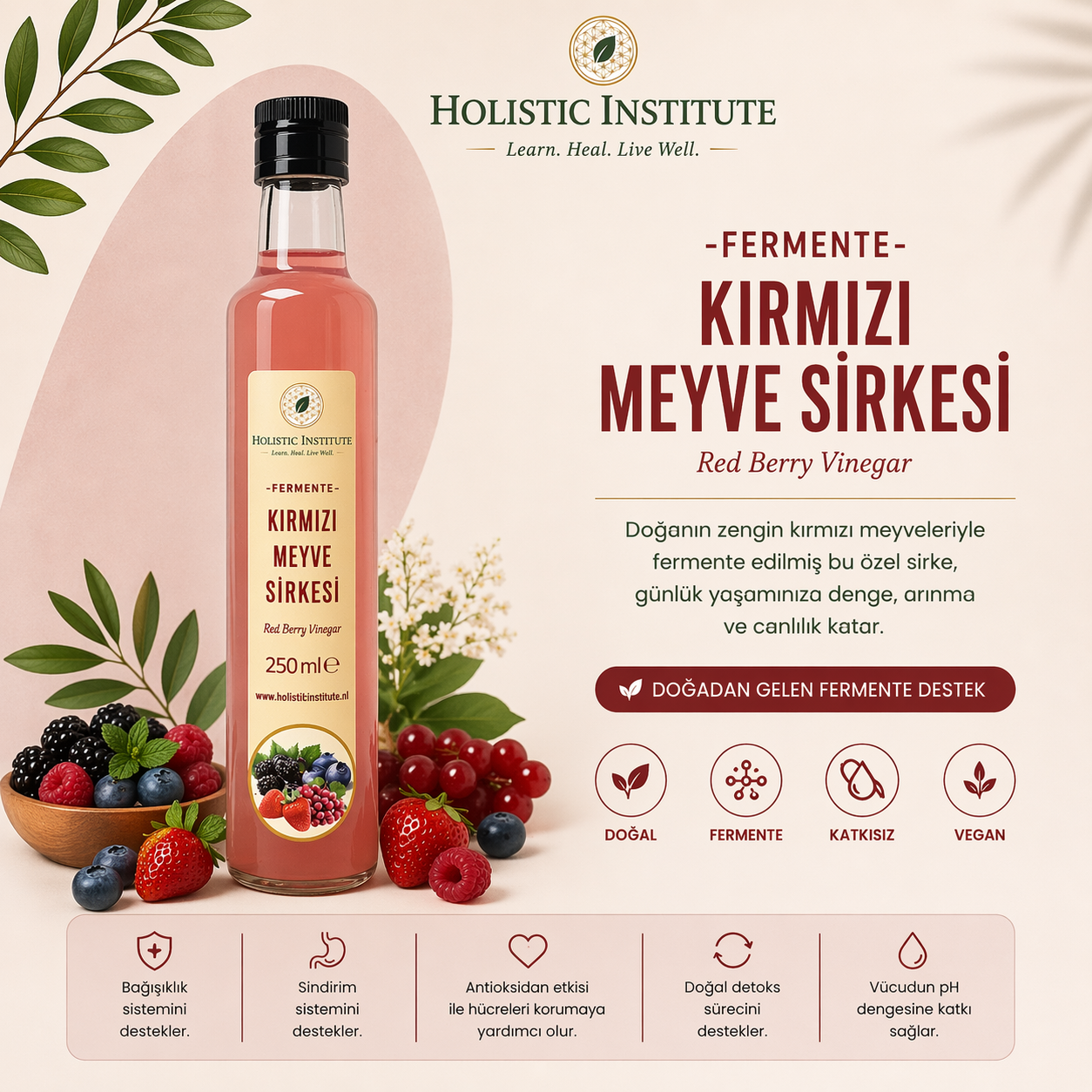 Fermente Kırmızı Meyve Sirkesi