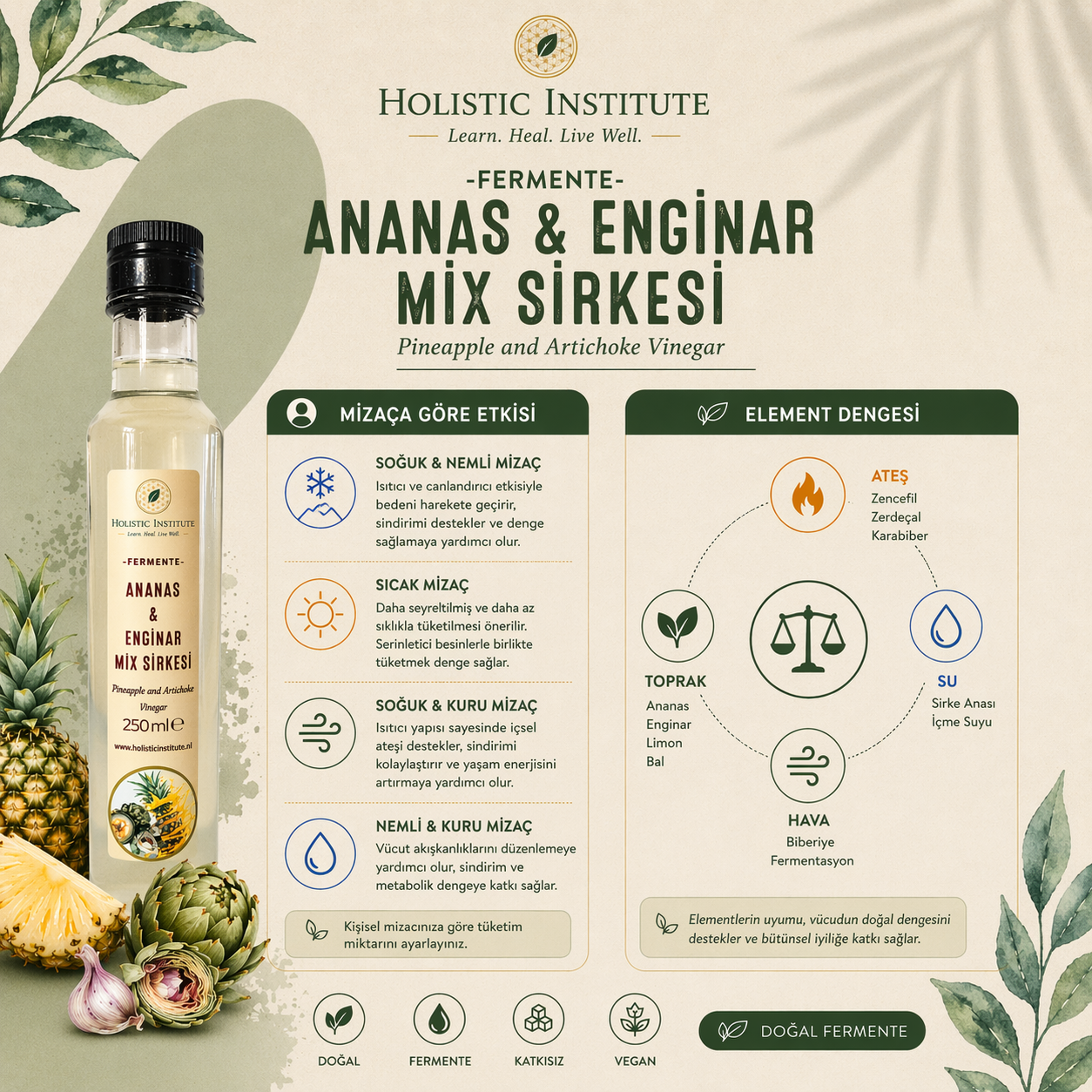 Ananas - Enginar Mix Sirke (Karaciğer ve Sindirim Desteği)