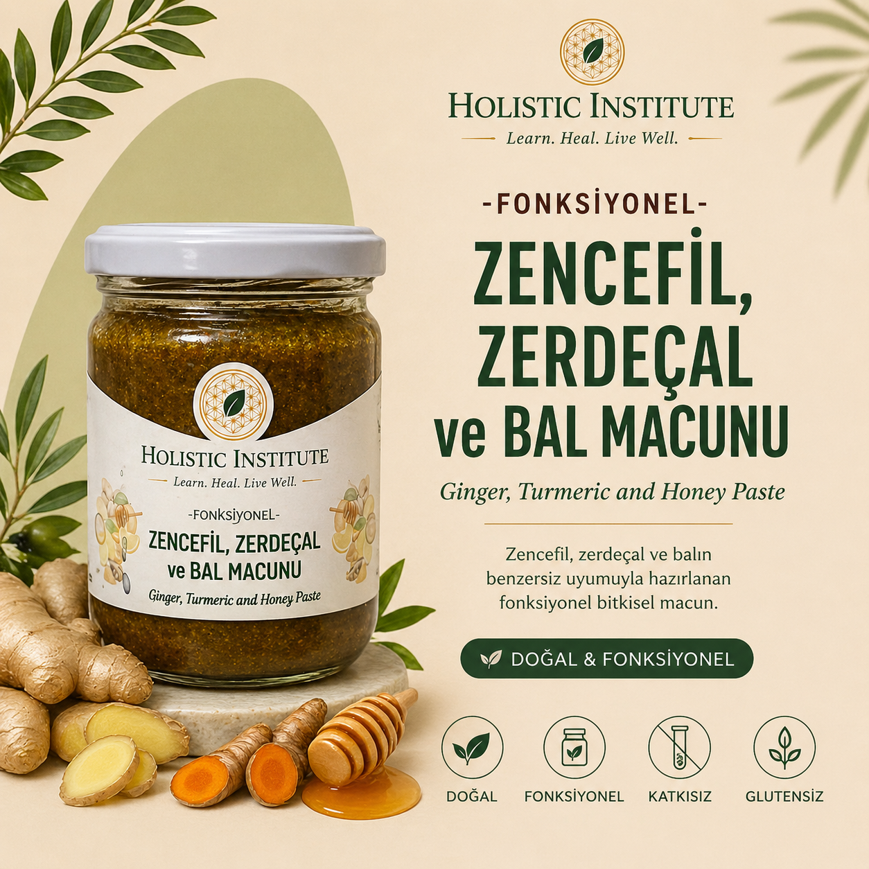 Fonksiyonel Zencefil, Zerdeçal & Bal Macunu - Bağışıklık ve Enerji Desteği