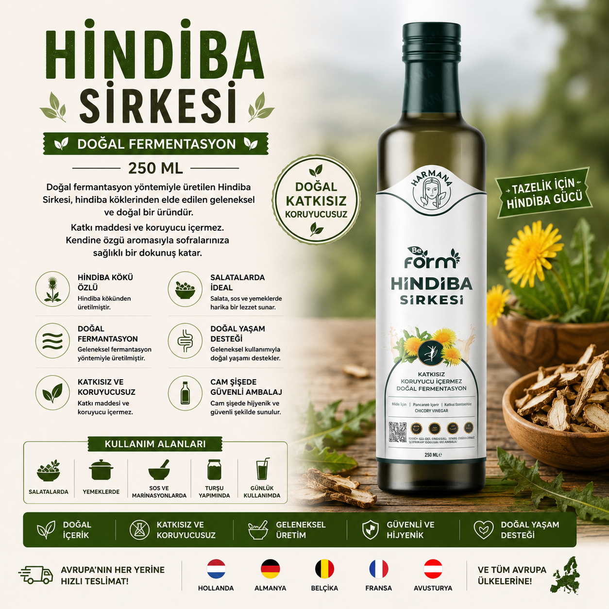 Harmana Hindiba Sirkesi 250 ML