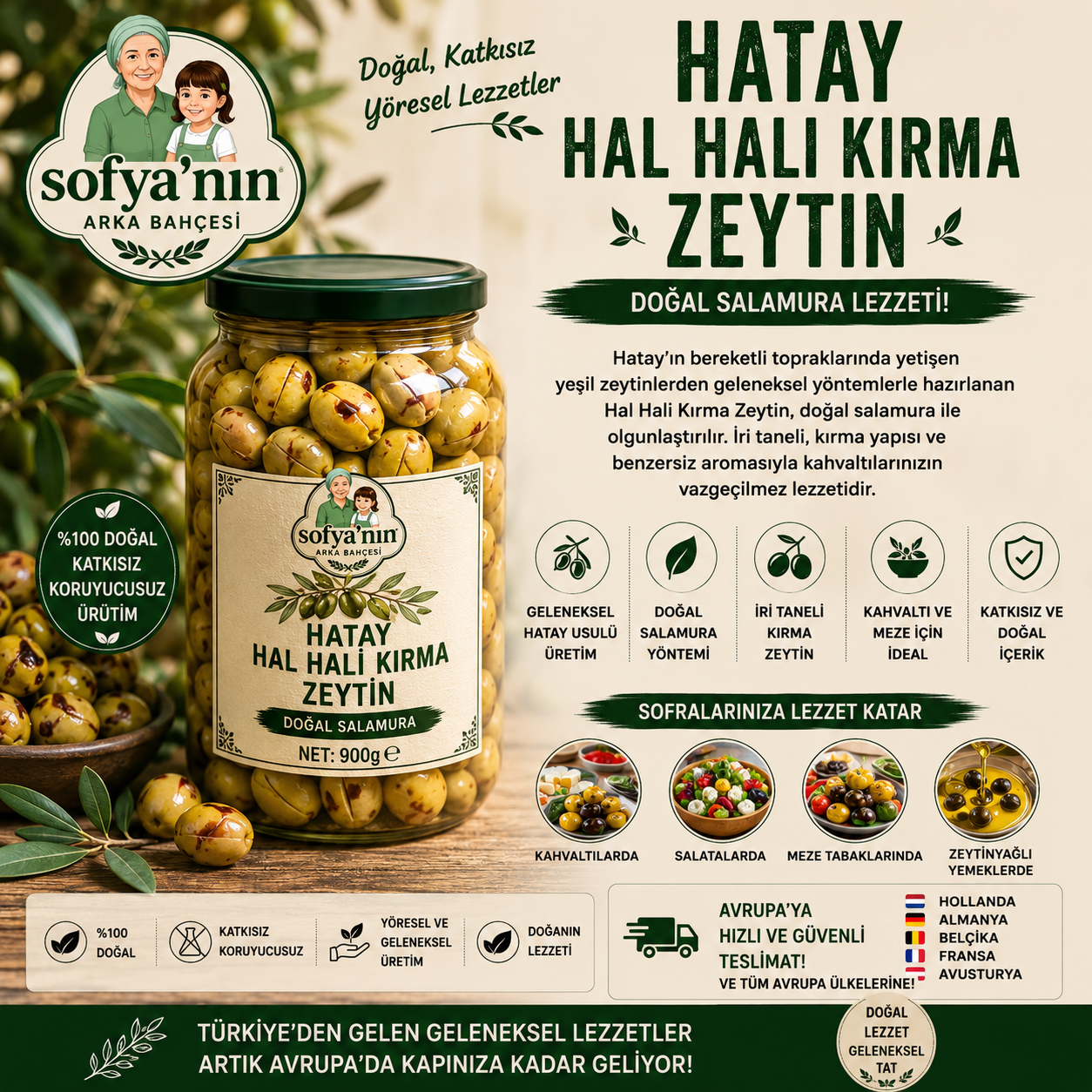 Hatay Hal Hali Kırma Zeytin - 1kg