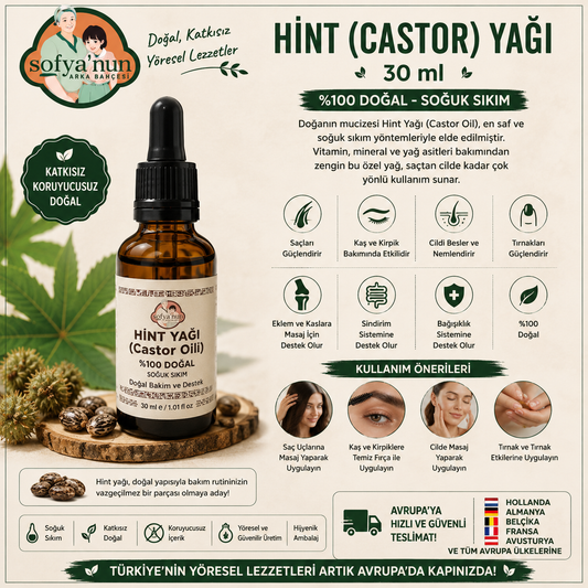 Hint (Castor) Yağı 30 ml - Bahar Festivali Ürünü