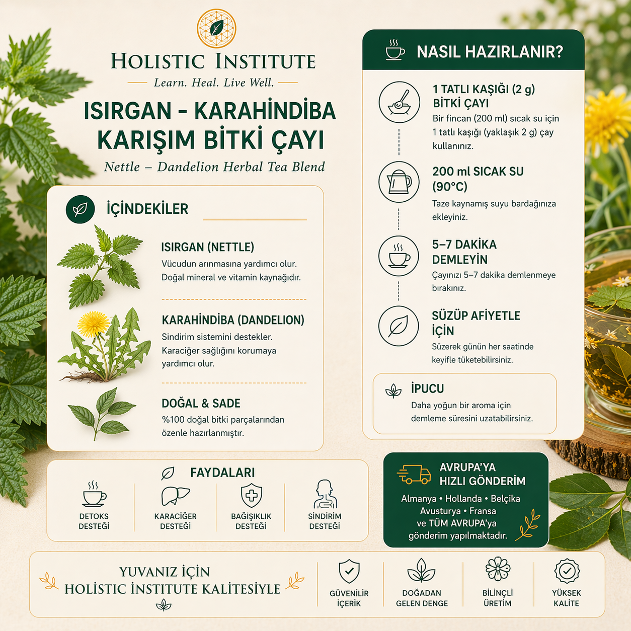 Isırgan – Karahindiba Bitki Çayı (Arındırıcı - Dengeleyici)