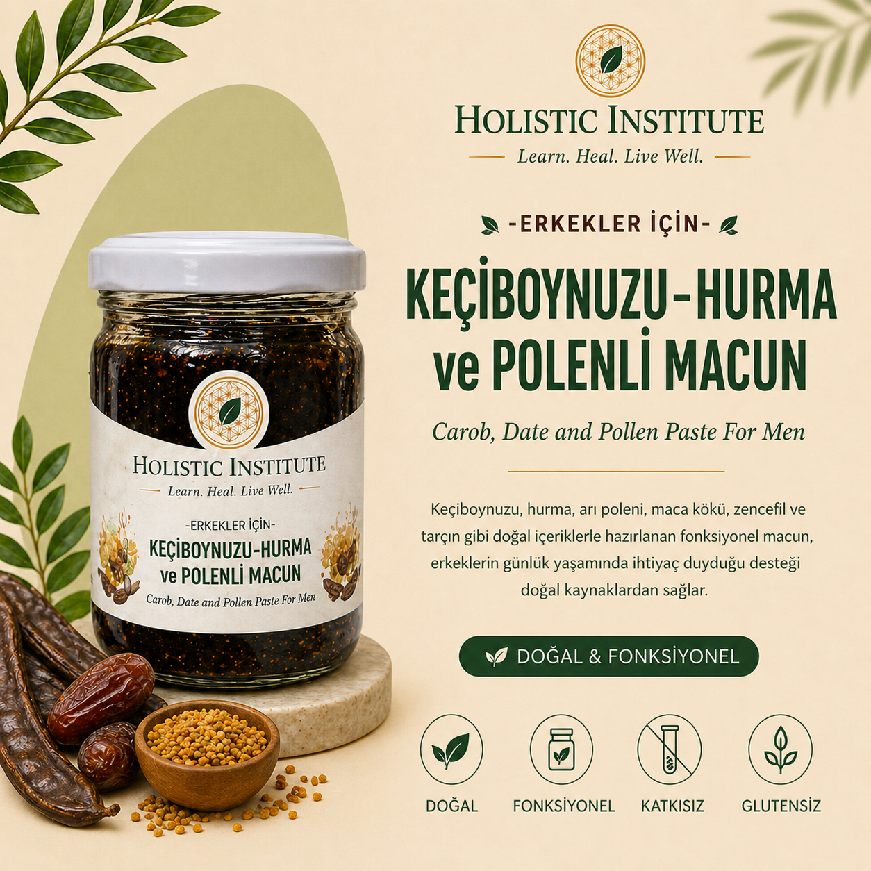 Fonksiyonel Keçiboynuzu, Hurma & Polenli Macun - Güç, Enerji ve Dayanıklılık
