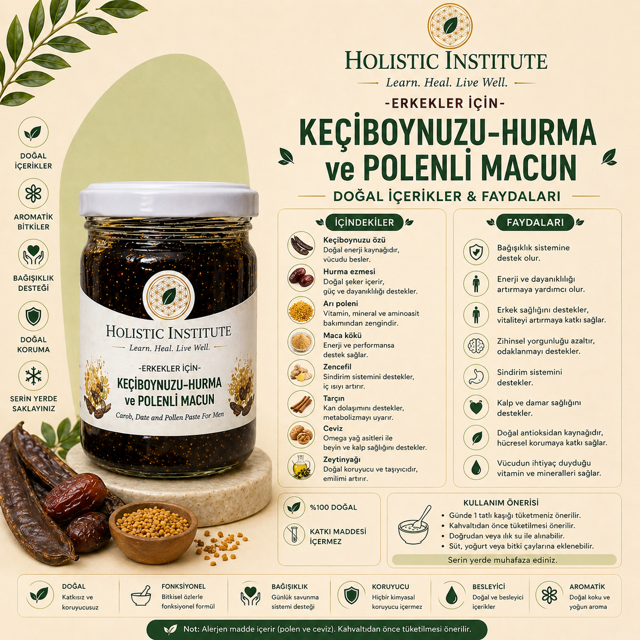 Fonksiyonel Keçiboynuzu, Hurma & Polenli Macun - Güç, Enerji ve Dayanıklılık