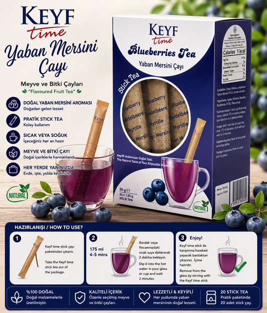 Keyf Time Yaban Mersini Çayı – 20 Adet Stick Tea