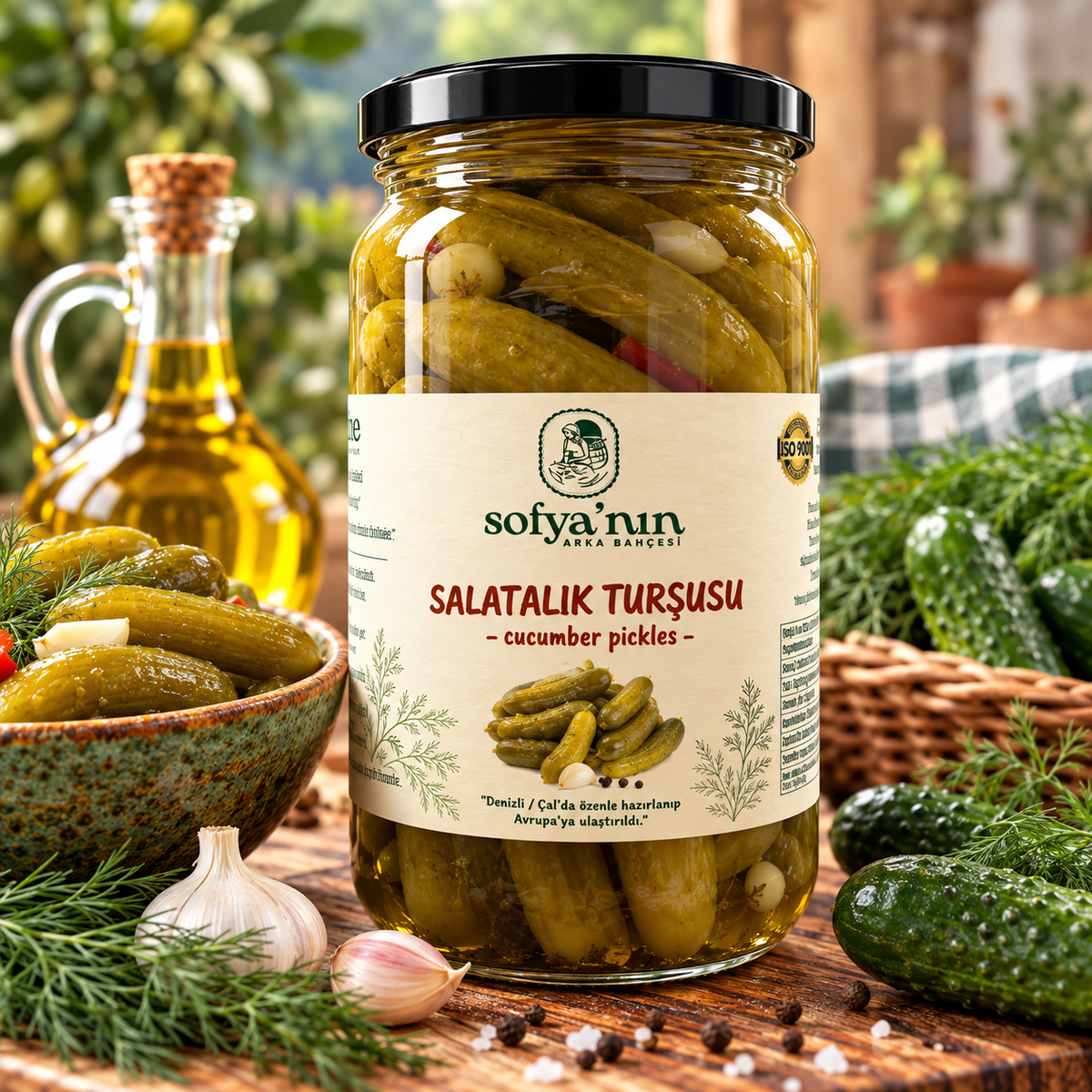 Kornişon (Salatalık) Turşu 1 kg Cam Şişe