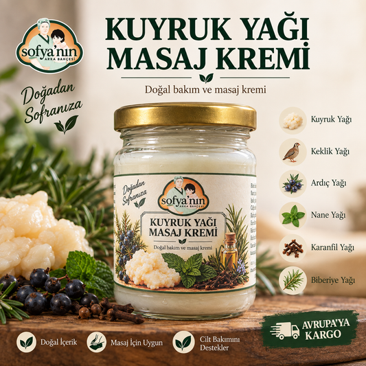 Crema da massaggio al grasso di coda – Crema naturale per la cura e il massaggio – 120 g