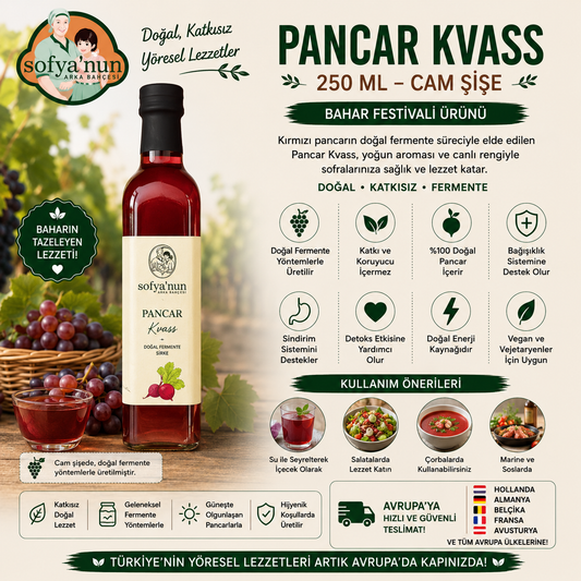 Pancar Kvass  - 250 ml - Cam Şişe - Bahar Festivali Ürünü