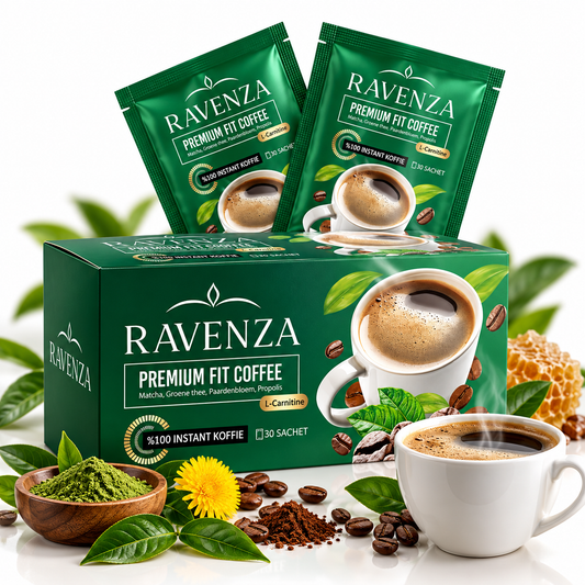 Ravenza Premium Fit Kahve – L-Karnitin, Yeşil Çay, Karahindiba ve Propolis İçeren Hazır Matcha Kahve – 30 Poşet