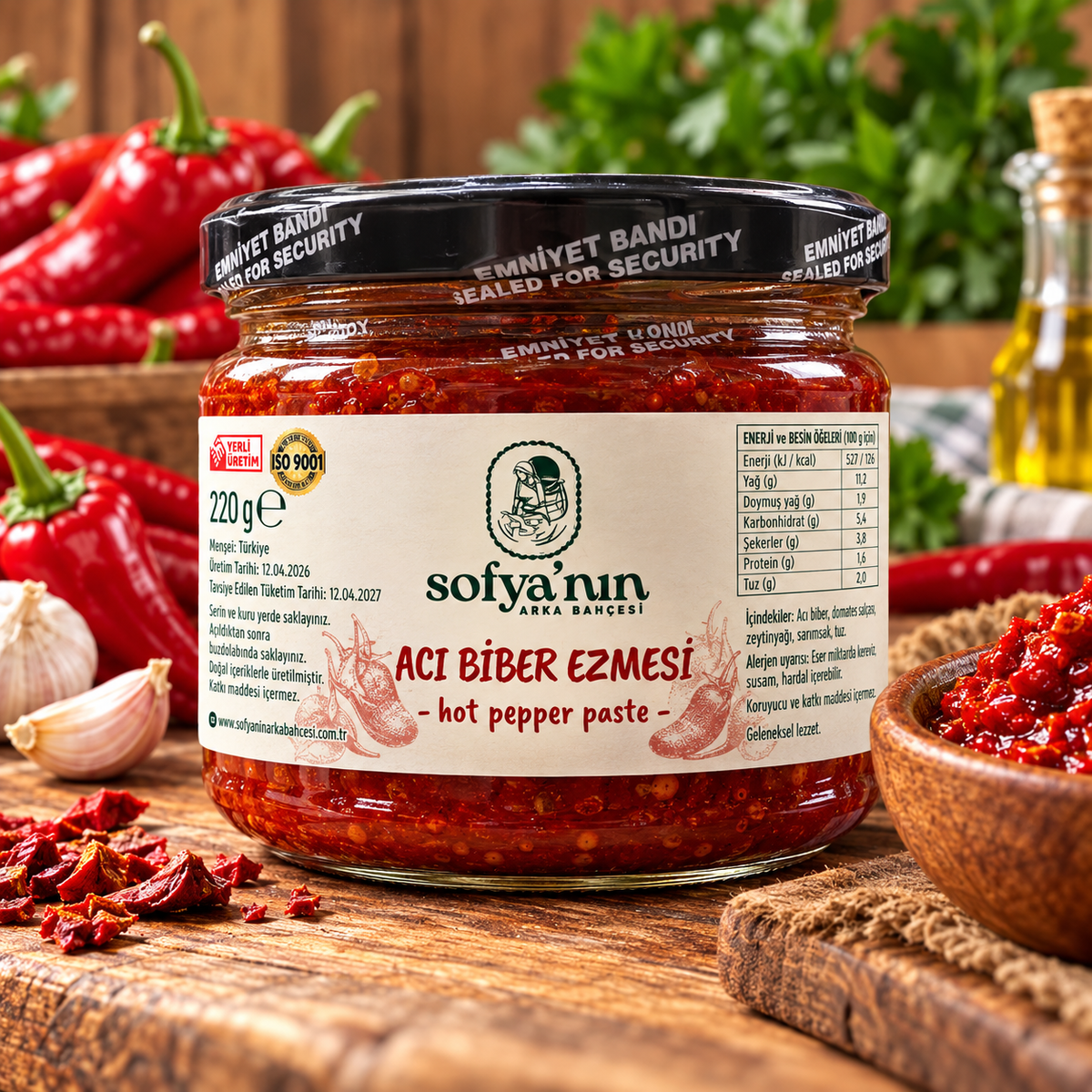 معجون الفلفل الحار 220 جم | طبيعي منزلي الصنع | Hot Pepper Paste Europe