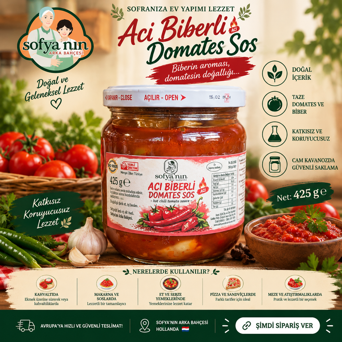 Acı Biberli Domates Sos – 425 g