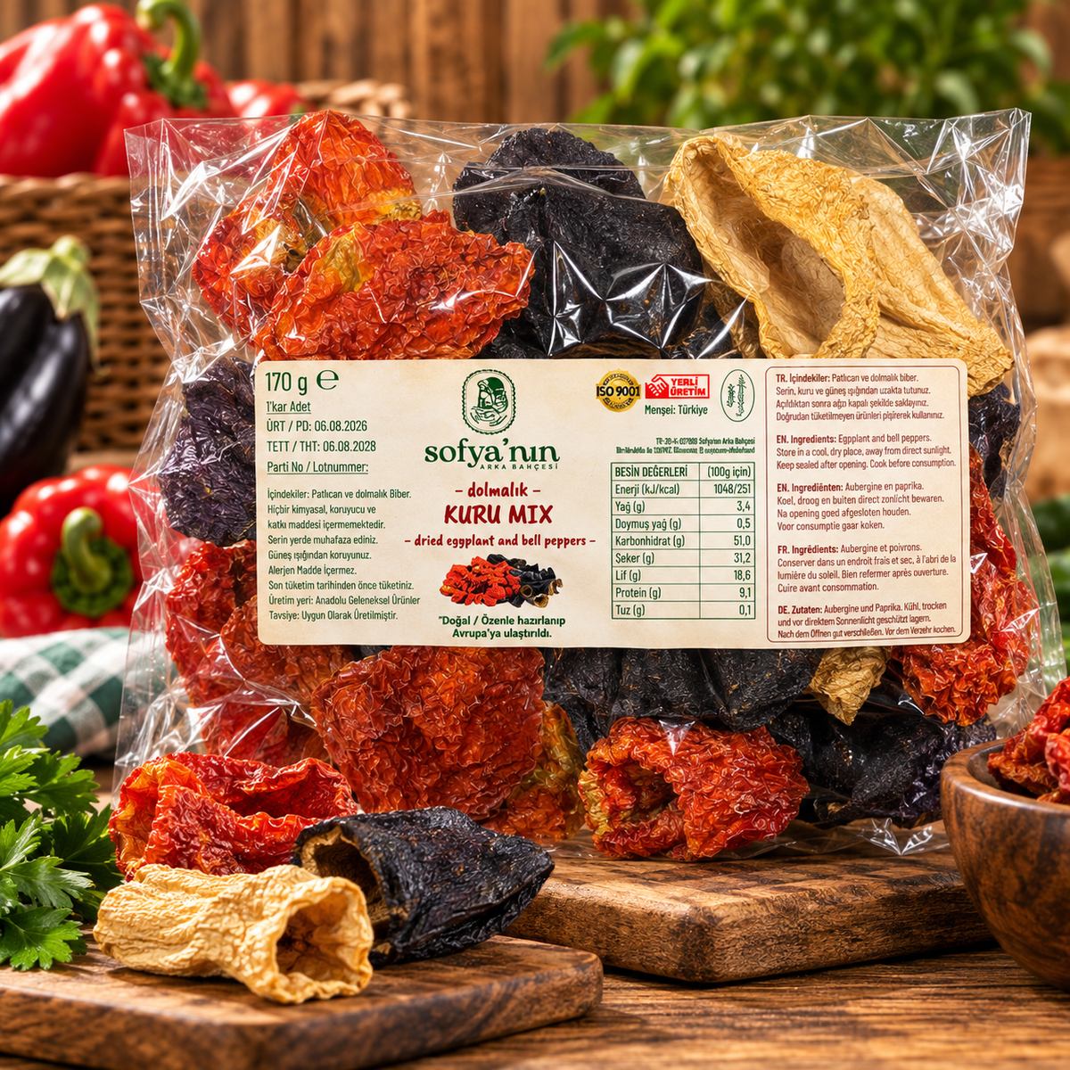 Dolmalık Biber, Patlıcan ve Kabak Kurusu Mix – 170 g