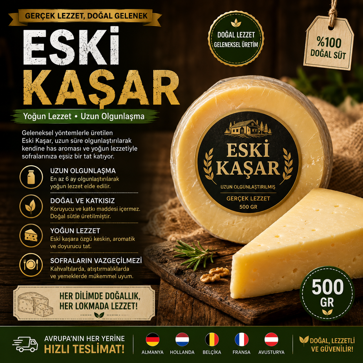 Eski Kaşar (500 gr) - Bahar Festivali Ürünü