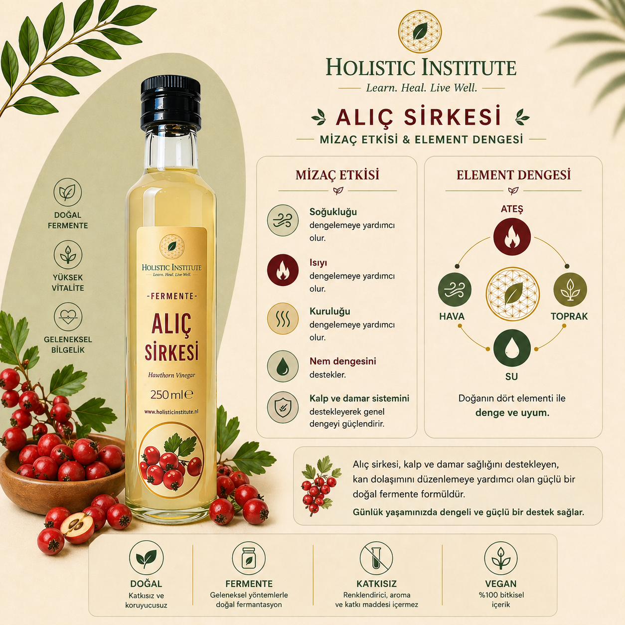 Alıç Sirkesi (Fermente) Kalp ve Denge Desteği