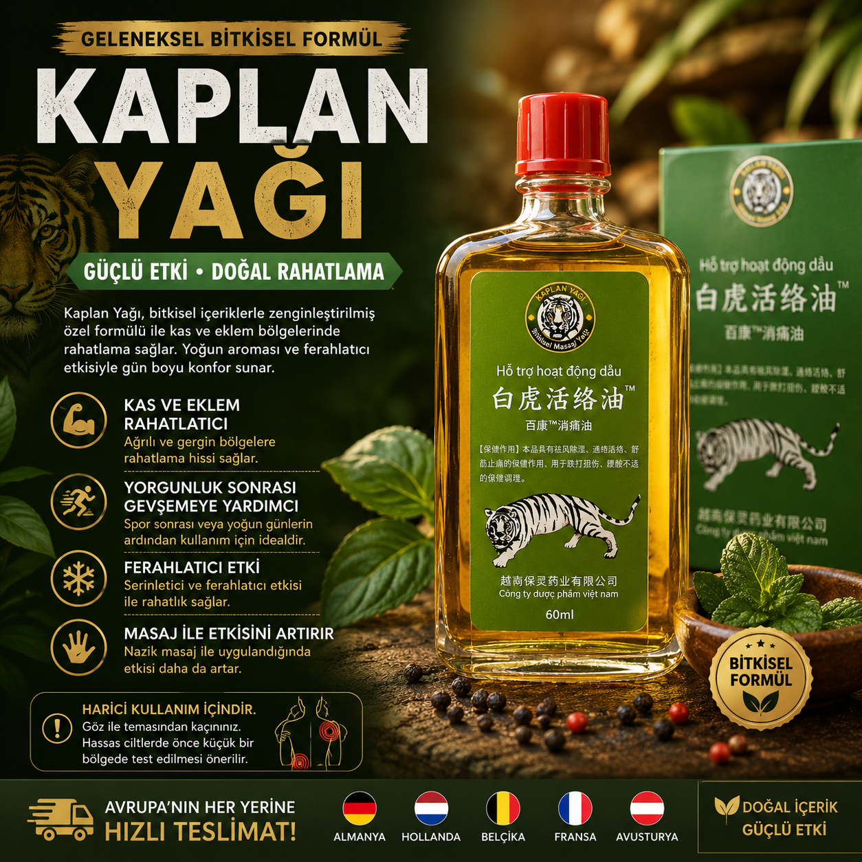Kaplan Yağı -  Kas Rahatlatıcı