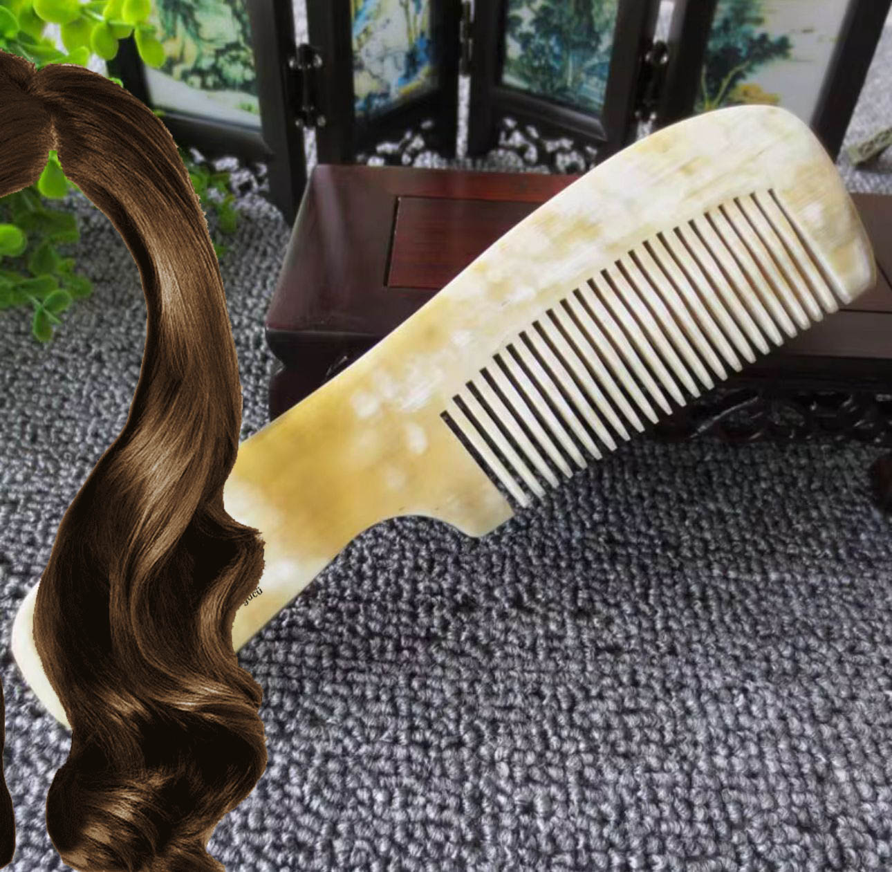 Doğal Kemik Tarak – Geniş Dişli, No-Statik, Saç ve Sakal Tarağı