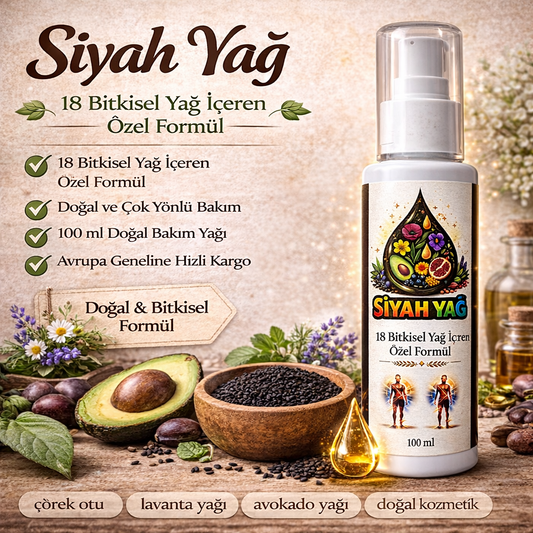 Siyah Yağ – 18 Bitkisel Yağ İçeren Özel Formül (100 ml)