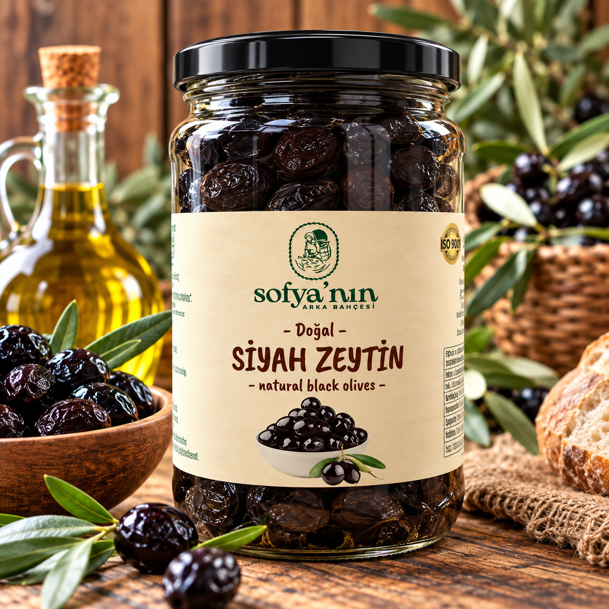 İri Sele Doğal Siyah Zeytin - 500 gr