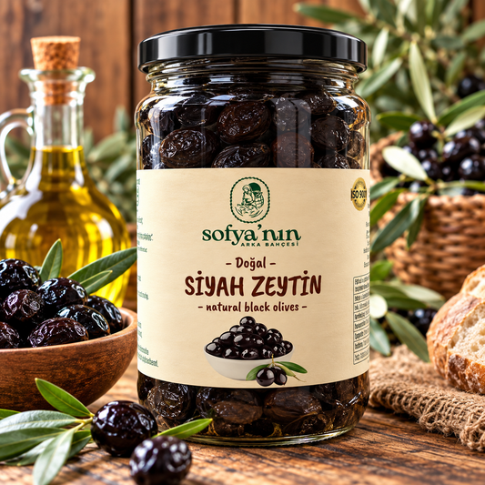Olives noires naturelles de gros calibre, type « sele » - 500 g