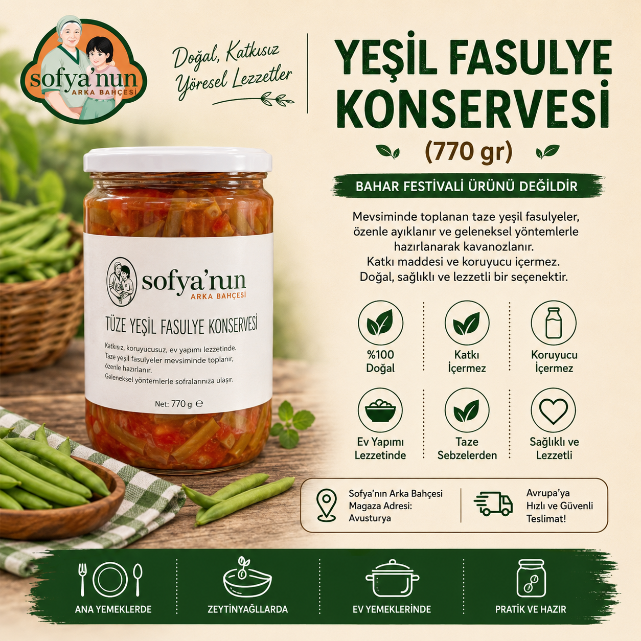 Groene bonen uit blik (770 g)
