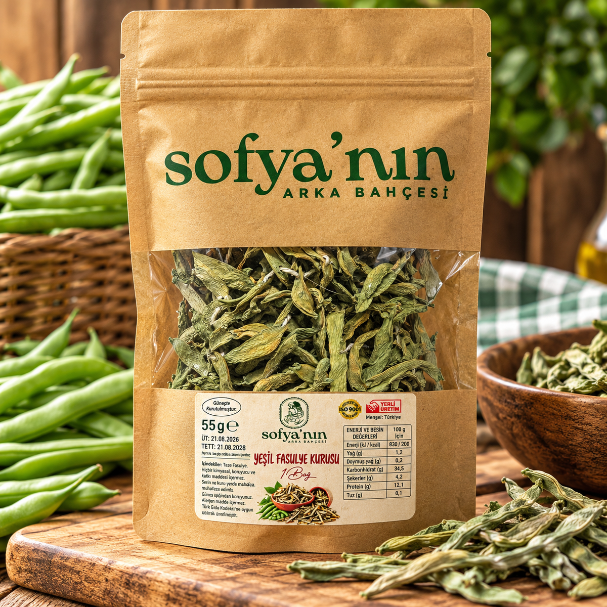 Güneşte Kurutulmuş Yeşil Fasulye Kurusu – 55 g